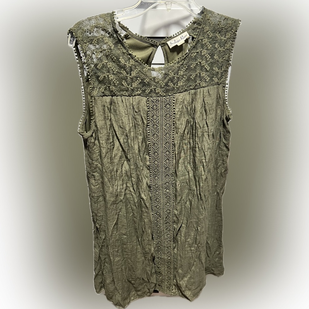Olive green Indigo Rose sleeveless dress D2